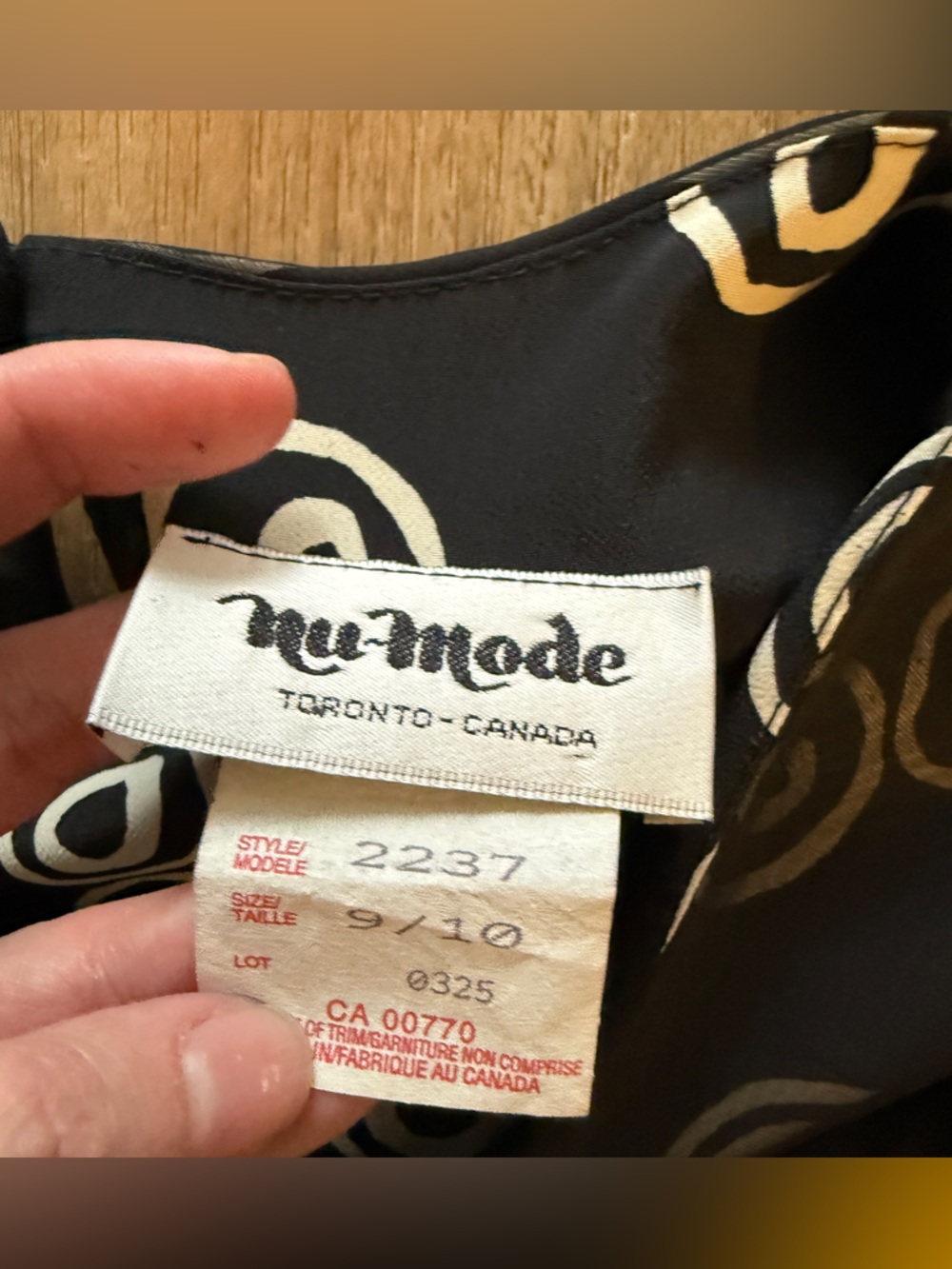 Vintage Nu-Mode Black White Dress L - Picture 5 of 6
